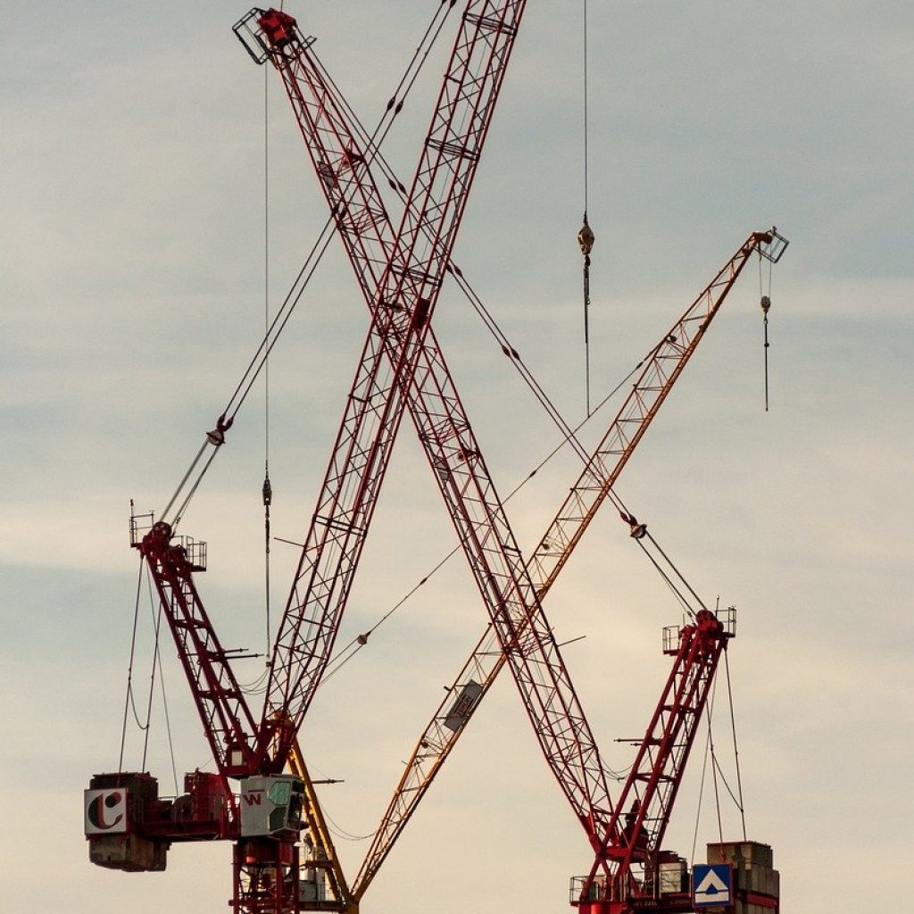 load cranes, construction site, construction, work, industry, cranes, industrial, tower crane